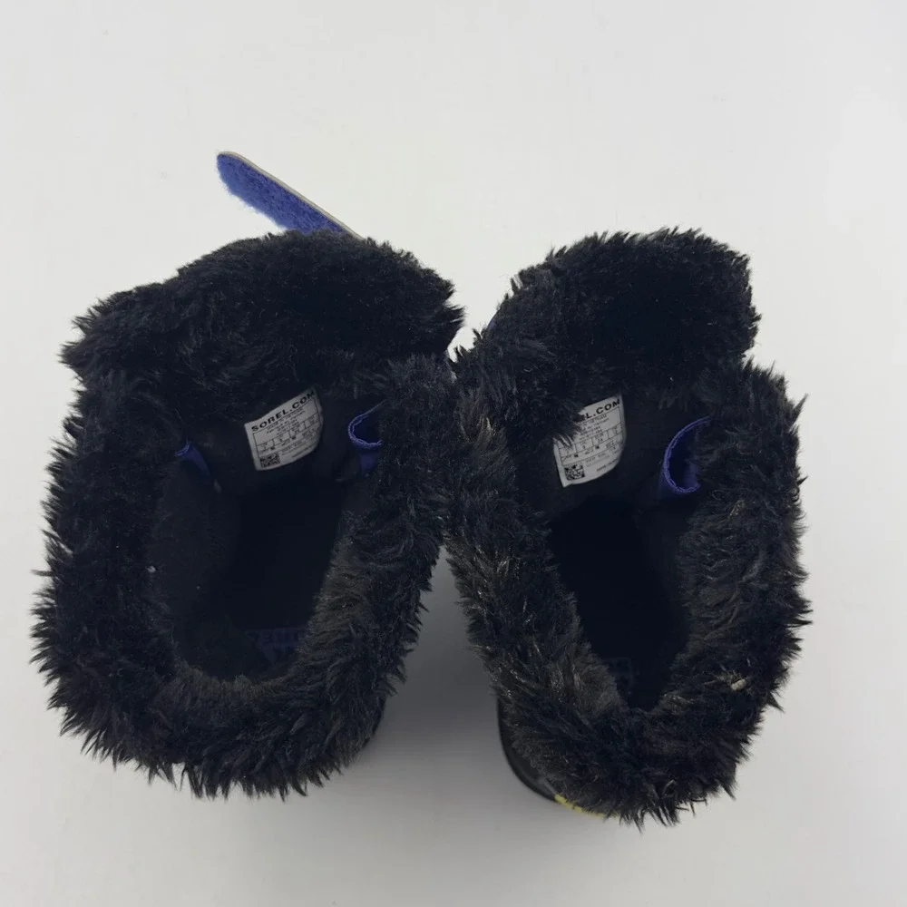 Sorel Snow Commander Purple Black Waterproof Toddler 7 Kids Boots NV1877-484